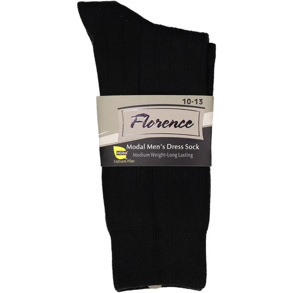 FLORENCE Mens Dress Modal Wide Rib Socks