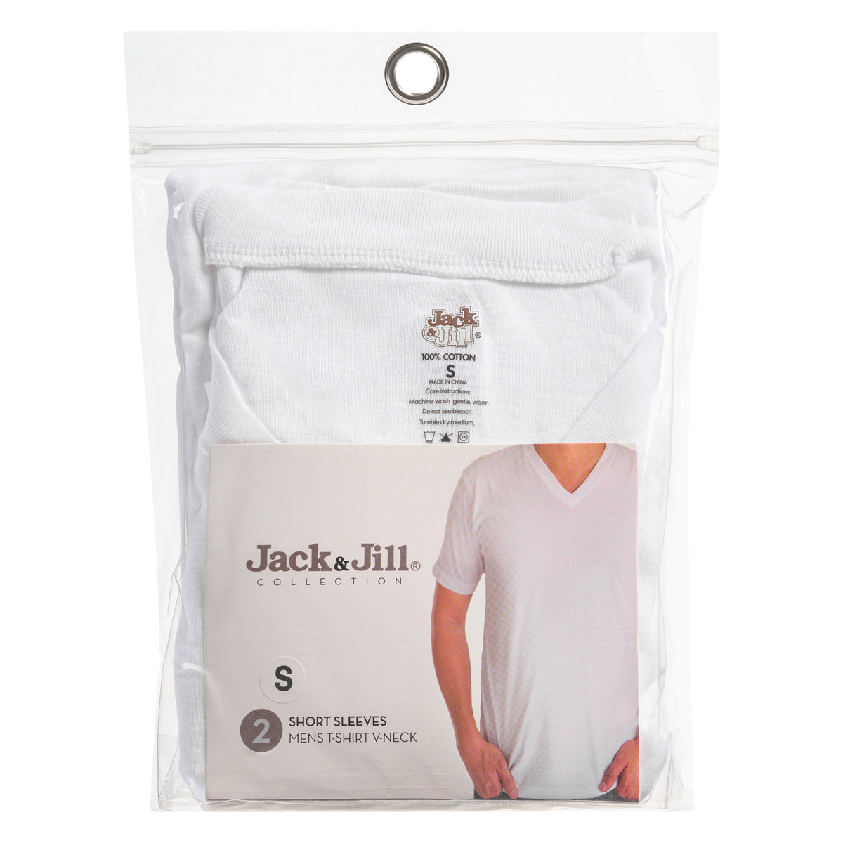 Jack & Jill Mens V-neck T-shirt 2 pack